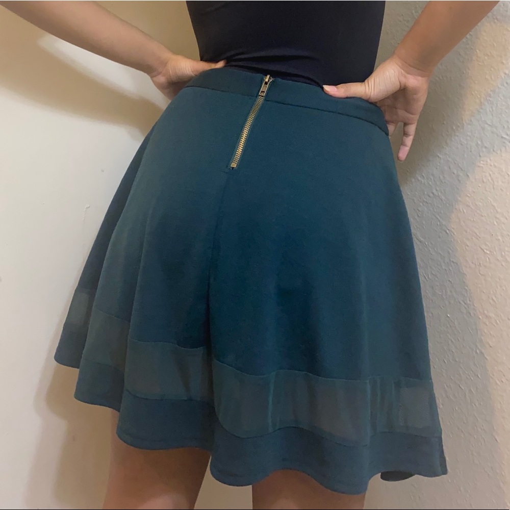 Dahna Dark Green Zip-up Skirt